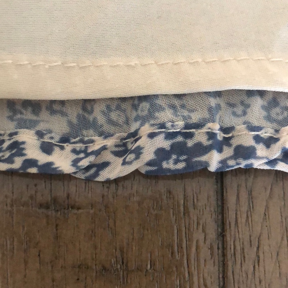 Mikarose blue ditsy floral maxi broomstick skirt S Cottagecore prairie lined - Picture 11 of 12